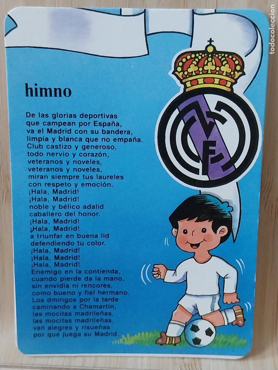 Coleccionismo Calendarios: REAL MADRID FUTBOL HIMNO ILUSTRACION CALENDARIO 1991 PUBLI *** BAR LOS ANGELES *** REF MP 173