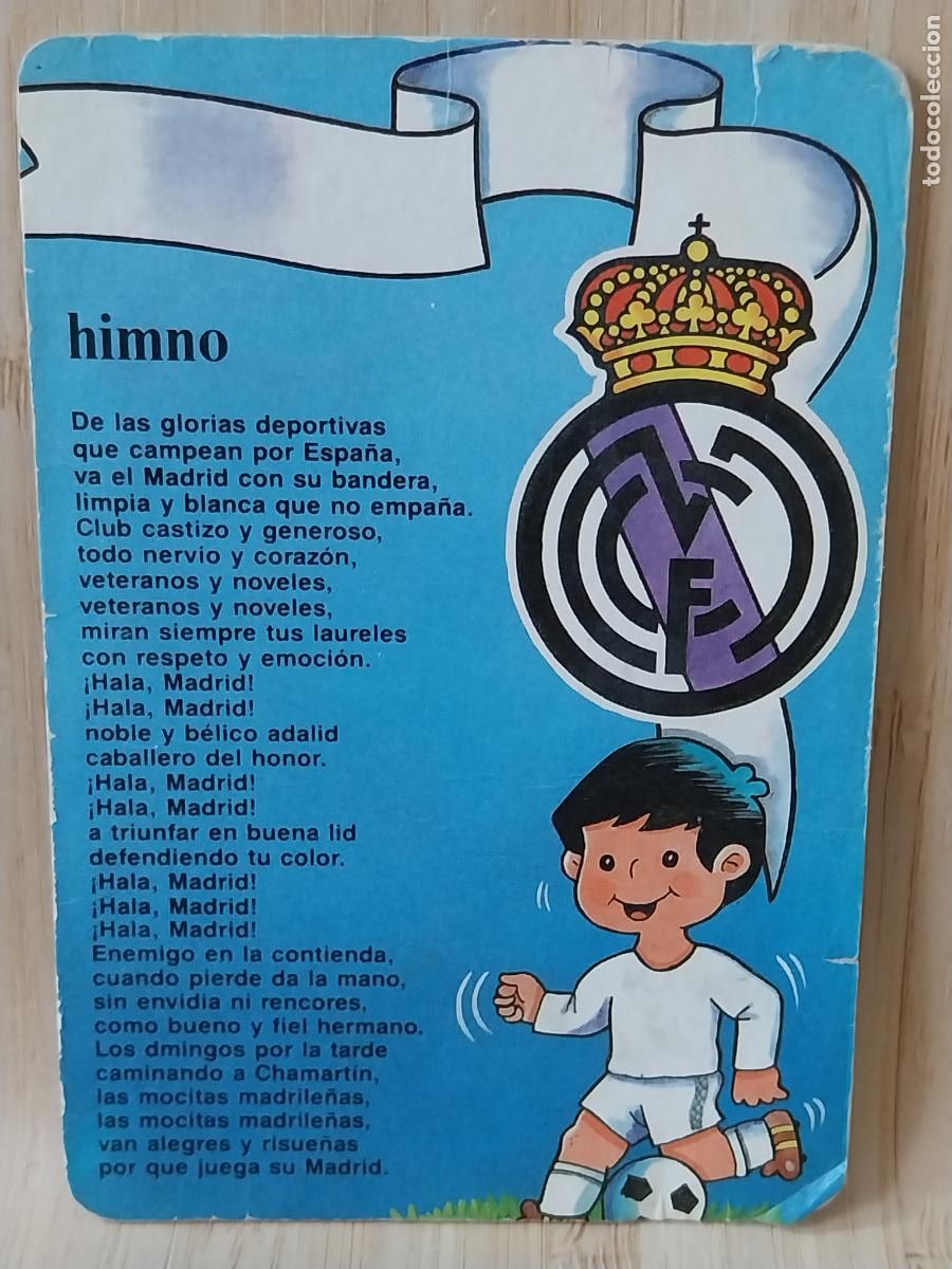 Coleccionismo Calendarios: REAL MADRID FUTBOL HIMNO ILUSTRACION CALENDARIO 1991 PUBLI *** J PEREZ PESCADOS *** REF MP 173