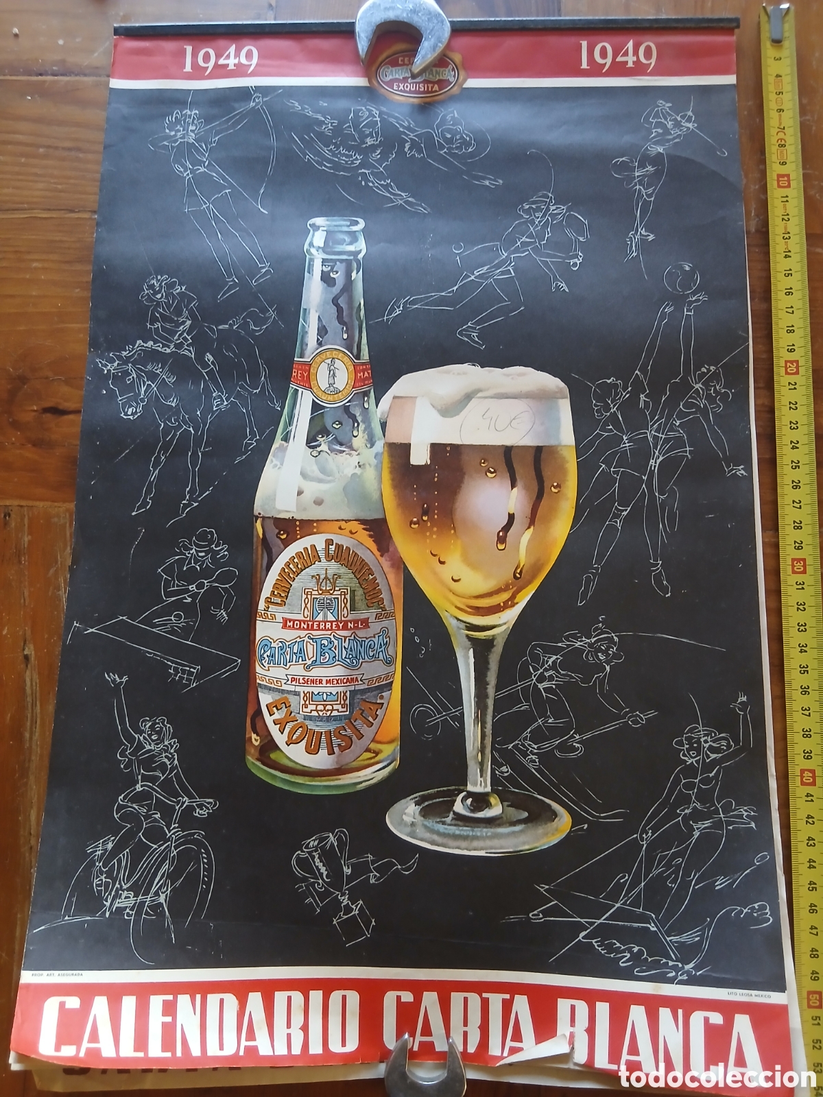 Coleccionismo Calendarios: Calendario incompleto cerveza mexicana cartablanca 1949