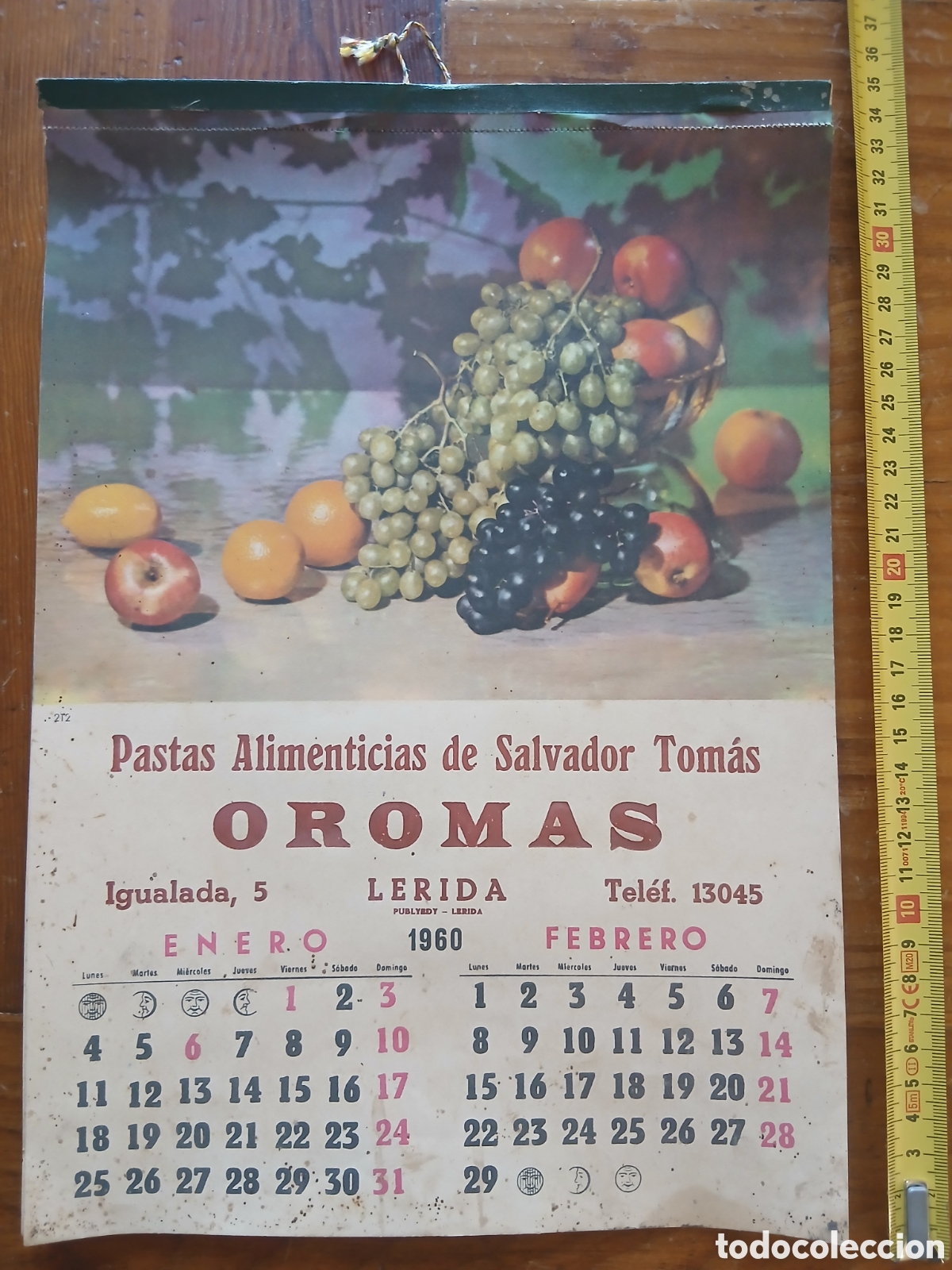 Coleccionismo Calendarios: Calendario completo 1960 alimenticia, Salvador Tom&aacute;s, Orom&aacute;s L&eacute;rida