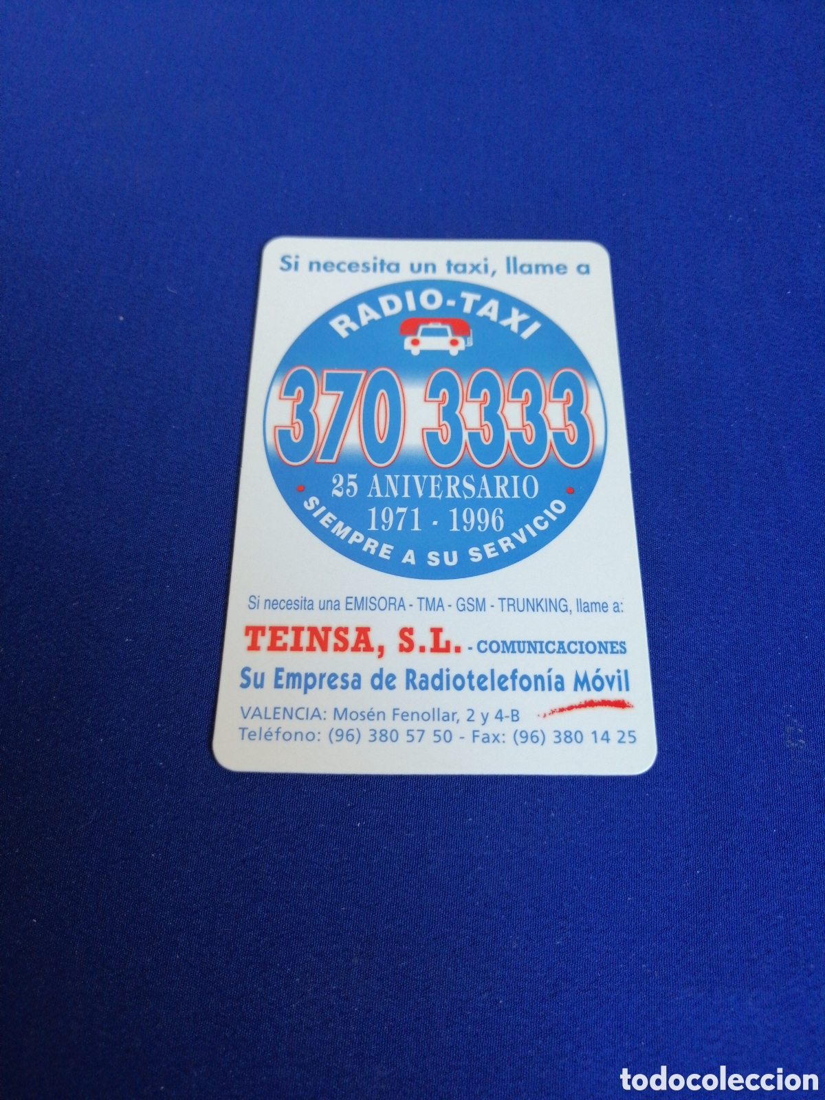 Sammeln von Kalendern: RADIO-TAXI 25 ANIVERSARIO 1971-1996 TEINSA,MOTOROLA A&Ntilde;O 1996 CALENDARIO