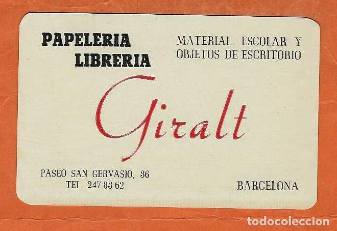 Coleccionismo Calendarios: CALENDARIO DE BOLSILLO A&Ntilde;O 1962 PAPELER&Iacute;A - LIBRER&Iacute;A - GIRALT - BARCELONA - VER FOTO REVERSO