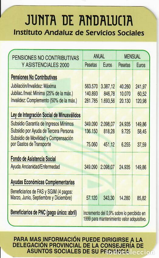 Coleccionismo Calendarios: CALENDARIO DE PUBLICIDAD - A&Ntilde;O 2000 - JUNTA DE ANDALUC&Iacute;A - PENSIONES