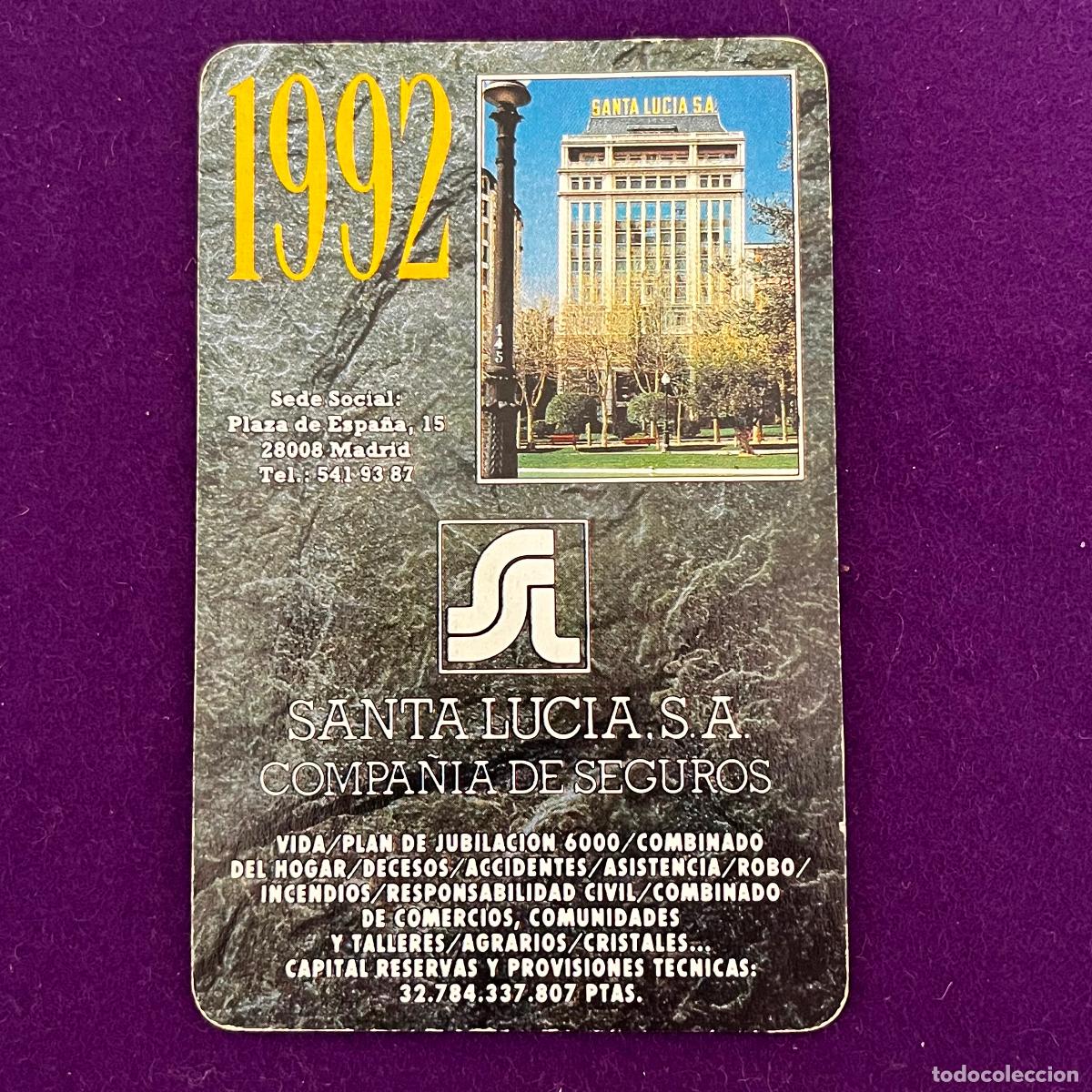 Coleccionismo Calendarios: CALENDARIO FOURNIER. SANTA LUCIA. 1992.