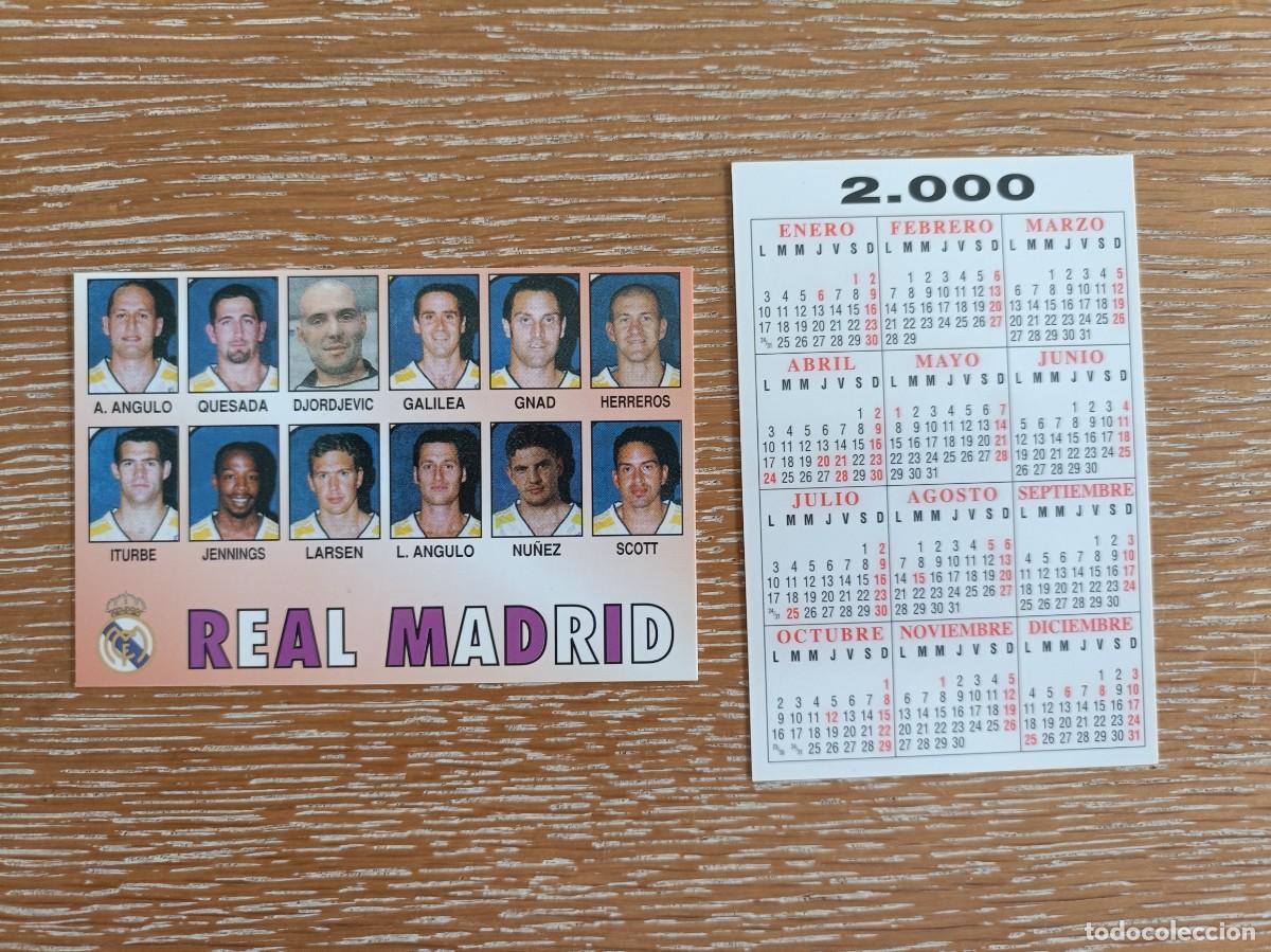 Coleccionismo Calendarios: VCK 4492 - CALENDARIO BOLSILLO - A&Ntilde;O 2000 - BALONCESTO PLANTILLA - REAL MADRID