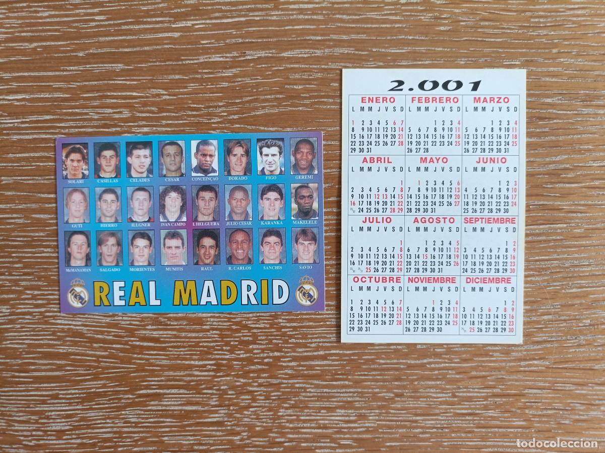 Coleccionismo Calendarios: VCK 4527 - CALENDARIO BOLSILLO - A&Ntilde;O 2001 - F&Uacute;TBOL PLANTILLA - REAL MADRID
