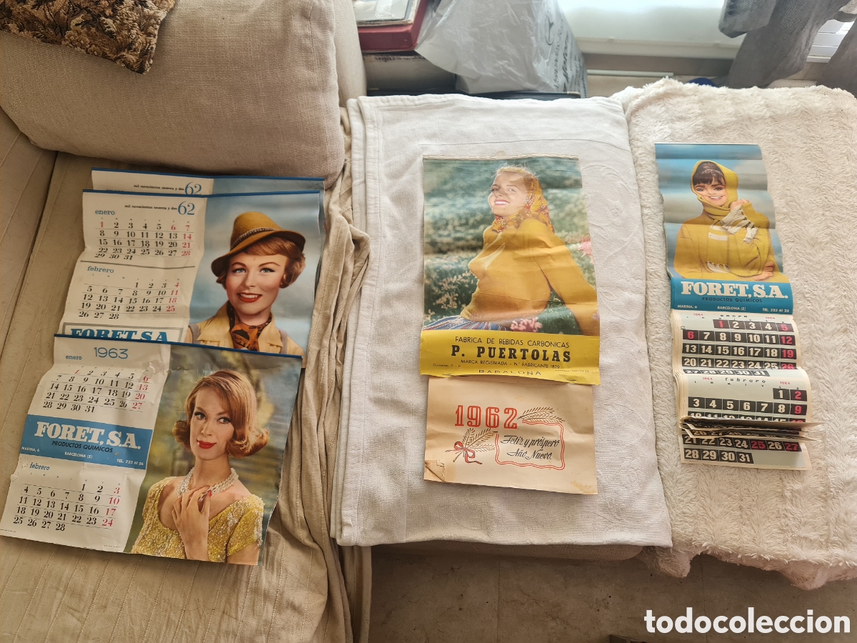 Coleccionismo Calendarios: Lote 4 Calendarios Vintage ('62/'63/'64)