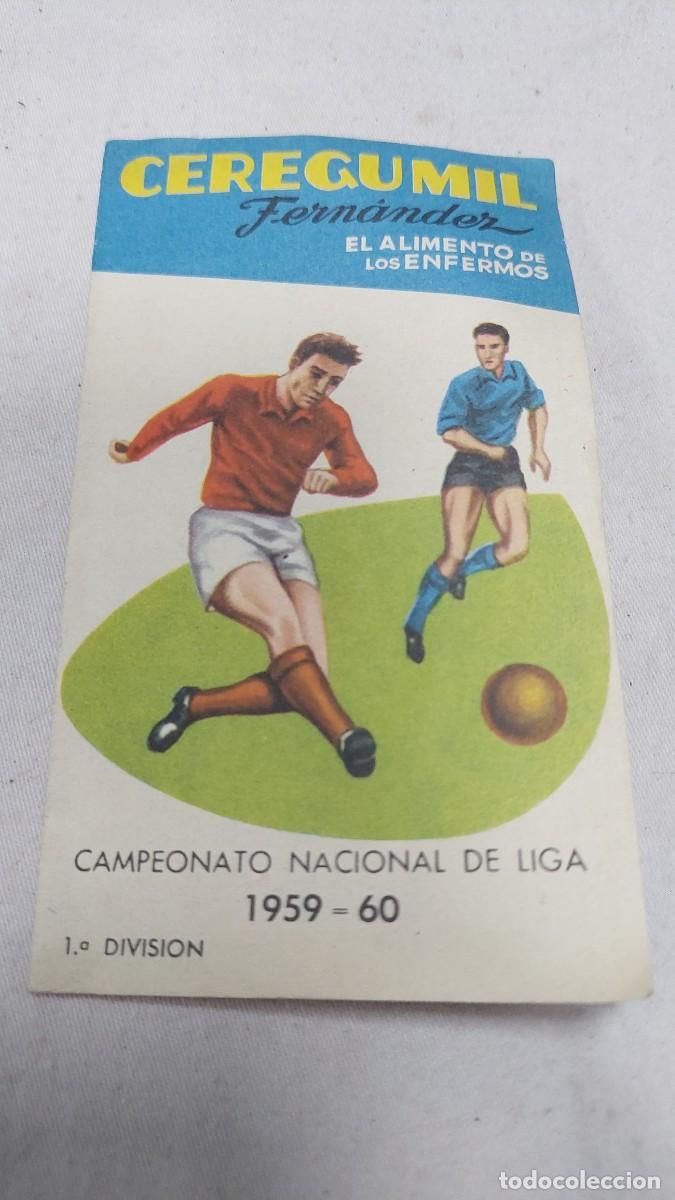 Coleccionismo Calendarios: Calendario ceregumil de f&uacute;tbol 1959 1960
