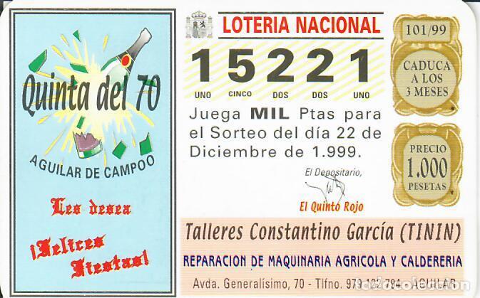 Coleccionismo Calendarios: CALENDARIO DE PUBLICIDAD - A&Ntilde;O 2000 - LOTER&Iacute;A - Publicidad de Aguilar de Campoo