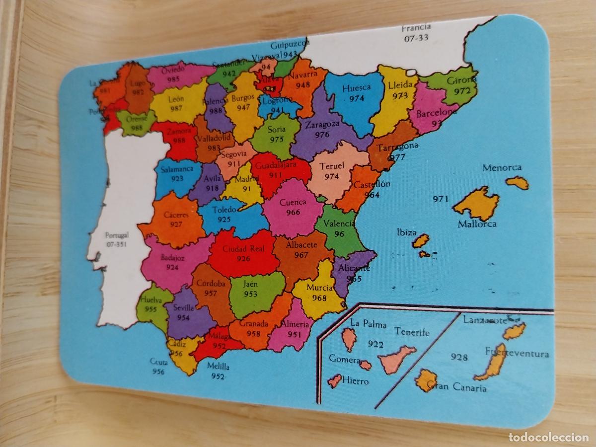 Coleccionismo Calendarios: MAPA ESPA&Ntilde;A PREFIJOS TELEFONO A&Ntilde;O 1992 PUBLICIDAD PUBLI *** BAR BIARRITZ ** REF WCB 399