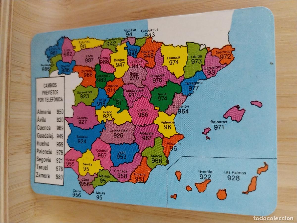 Coleccionismo Calendarios: MAPA ESPA&Ntilde;A PREFIJO TELEFONO A&Ntilde;O 1994 PUBLICIDAD PUBLI * HELADERIA VER&Oacute;NICA * REF BO 5864