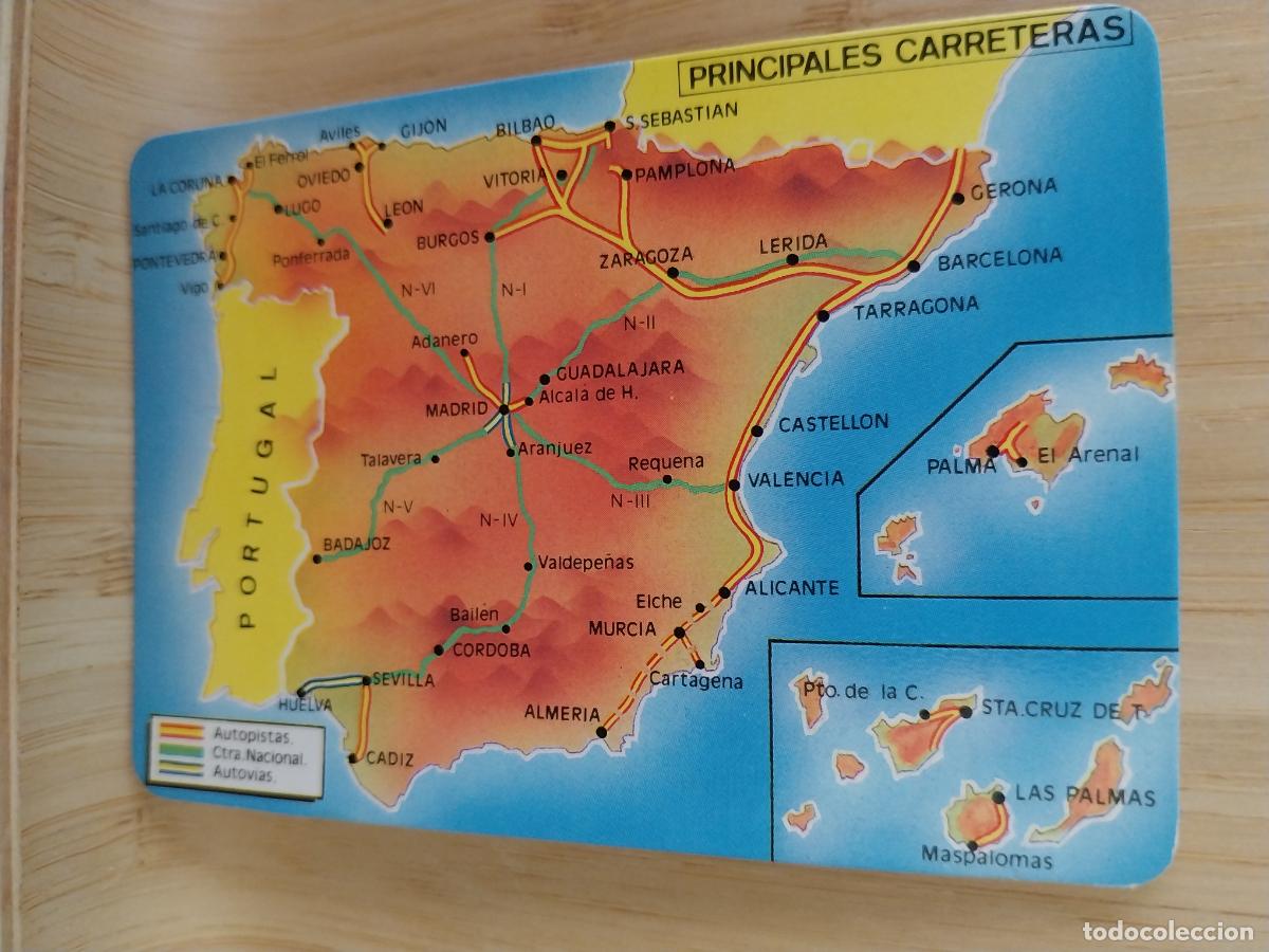 Coleccionismo Calendarios: MAPA CARRETERAS ESPA&Ntilde;A CALENDARIO A&Ntilde;O 1990 PUBLI * BAR BIARRITZ * REF MP 33