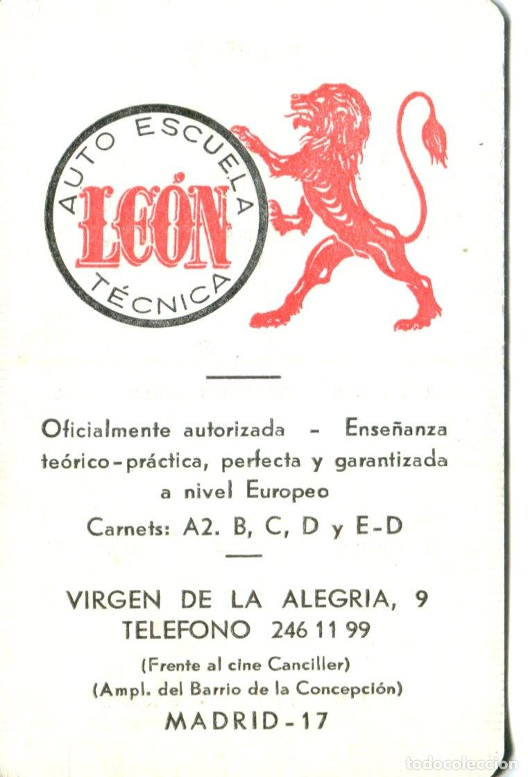Collectables Calendars: CALENDARIO PUBLICITARIO. AUTOESCUELA LEON. MADRID. A&Ntilde;O 1970