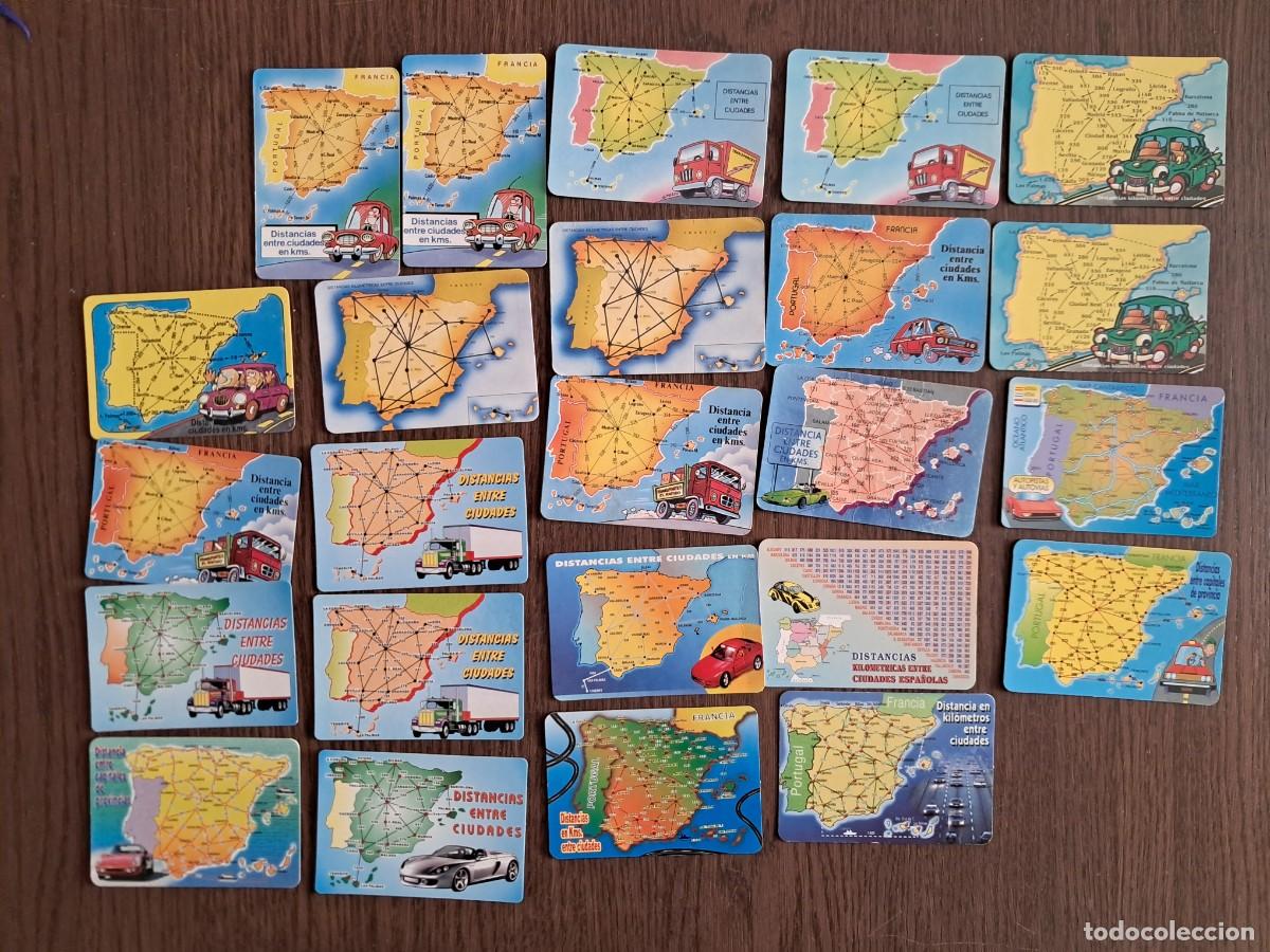 Colecionismo Calend&aacute;rios: lote de 24 calendarios de serie de distancias kilom&eacute;tricas entre ciudades de Espa&ntilde;a.