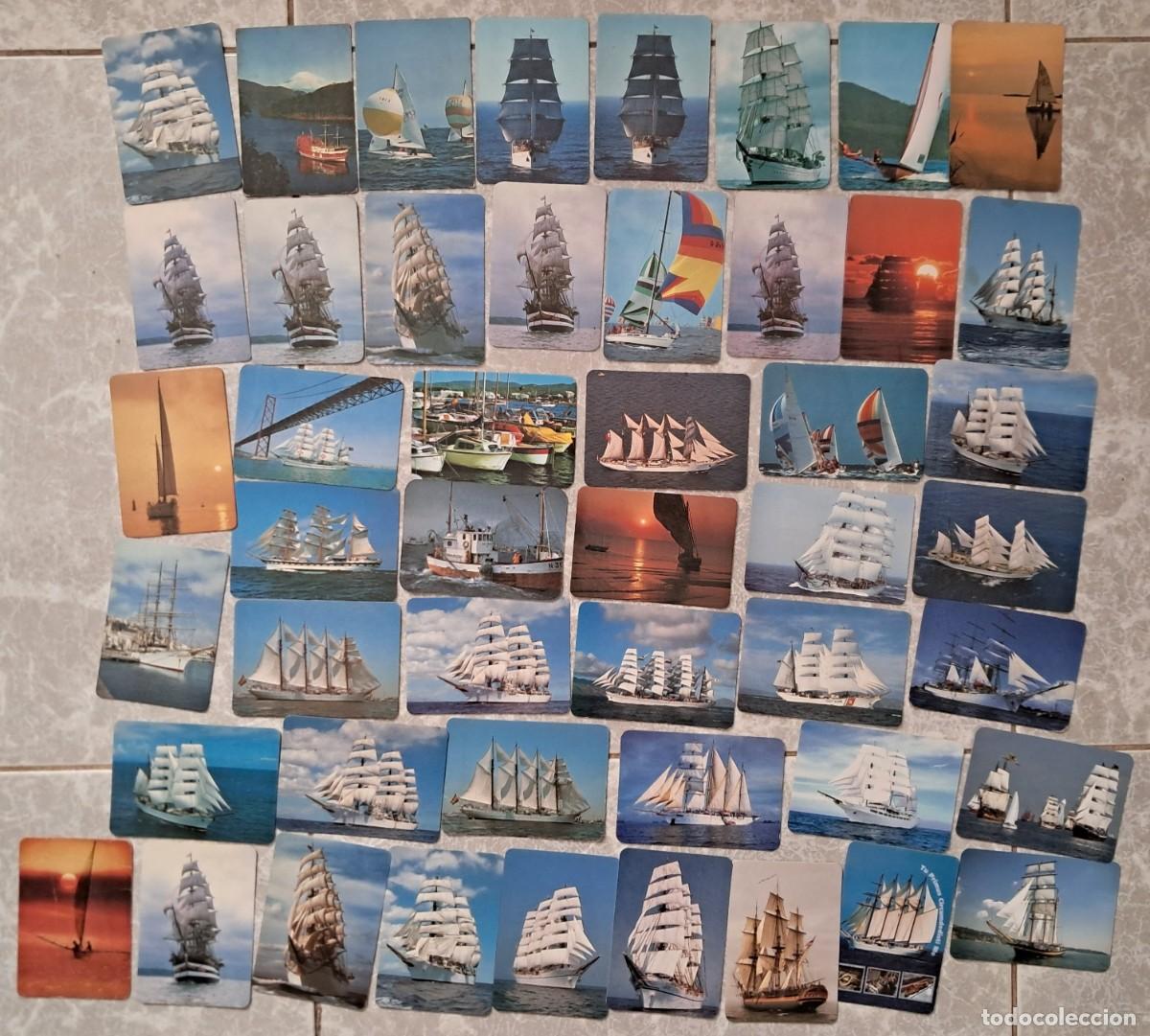 Colecionismo Calend&aacute;rios: lote de 48 calendarios de serie de barcos veleros.