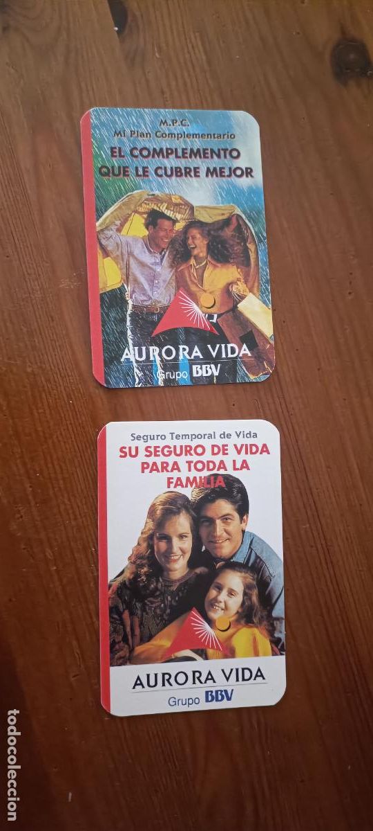 Coleccionismo Calendarios: 2 Calendarios seguros AURORA VIDA - GRUPO BBV a&ntilde;o 1993
