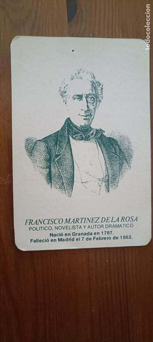 Coleccionismo Calendarios: Calendario Martinez de la Rosa Poeta, novelista y autor dram&aacute;tico Granada 1984