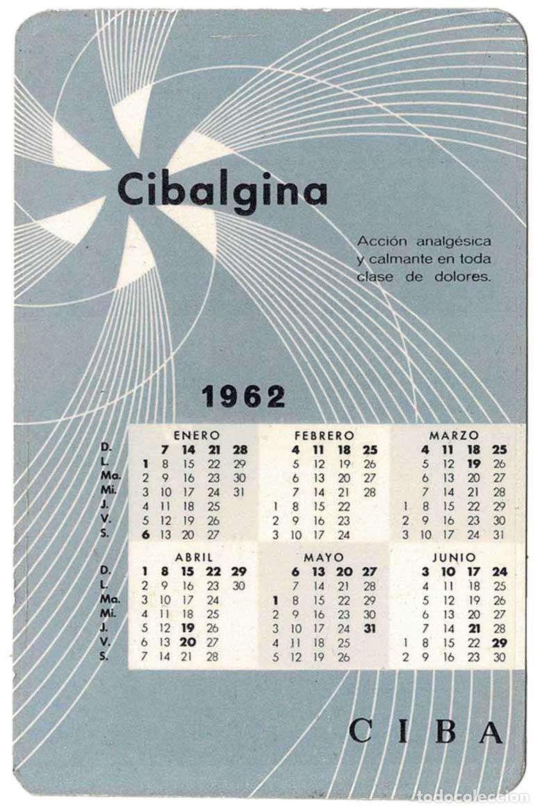 Coleccionismo Calendarios: Calendario de bolsillo Cibalgina 1961