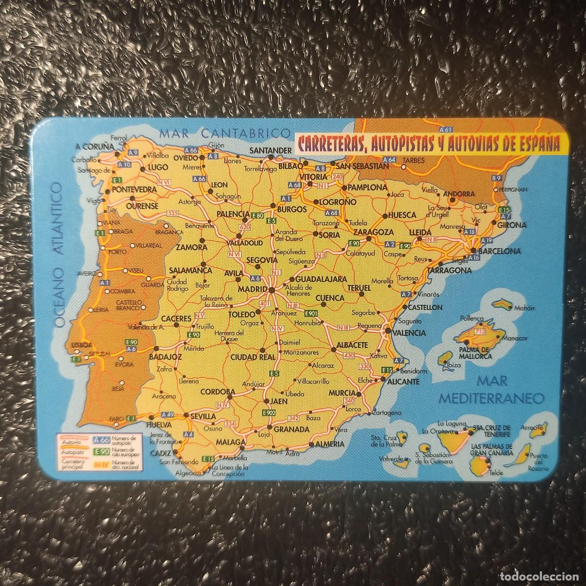 Coleccionismo Calendarios: CALENDARIO DE BOLSILLO . MAPA ESPA&Ntilde;A 2001 ** AUTOPISTAS Y AUTOVIAS ** PUBL. PALENCIA *T2