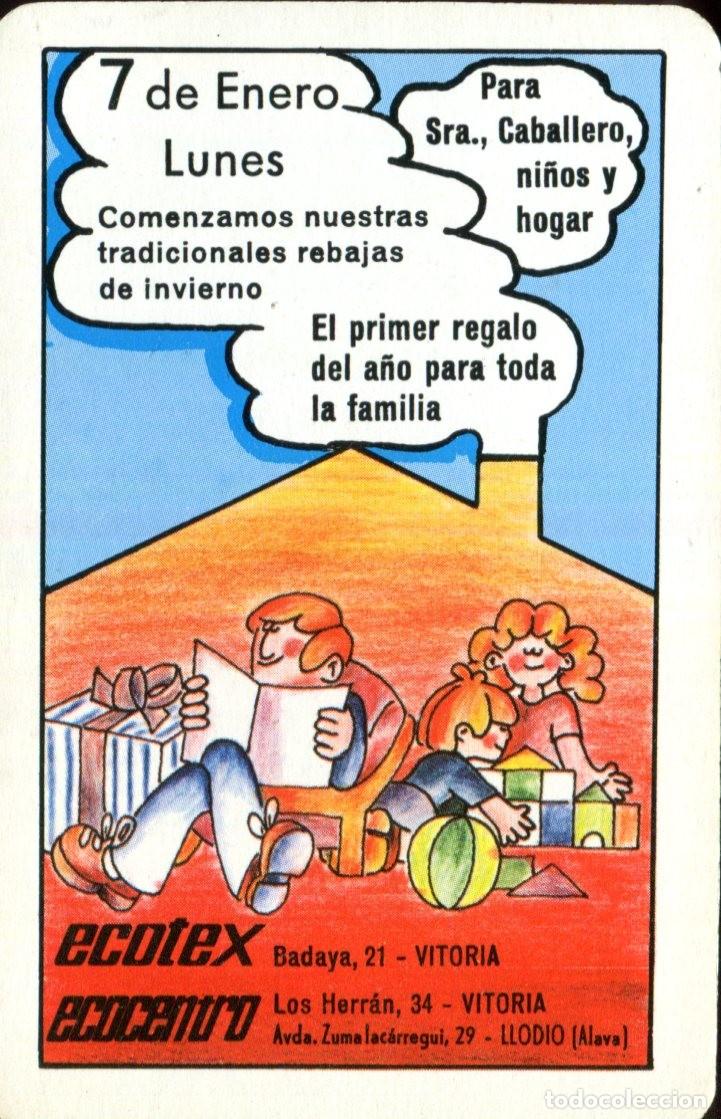 Colecionismo Calend&aacute;rios: CALENDARIO FOURNIER. ECOTEX ECOCENTRO. 1980