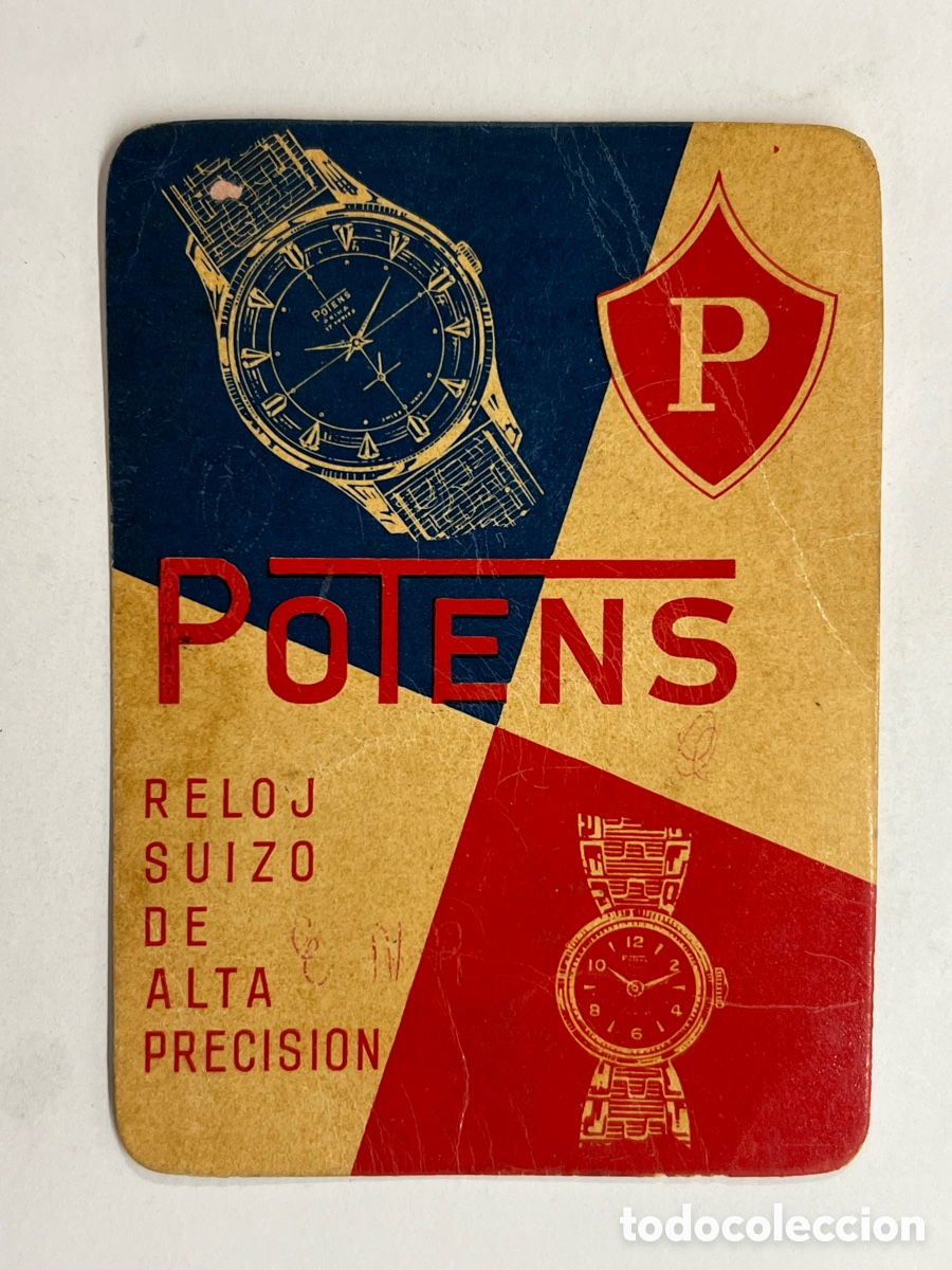 Coleccionismo Calendarios: RELOJ POTENS.. RELOJ SUIZO DE ALTA PRECISION. Calendario de bolsillo (a.1961)