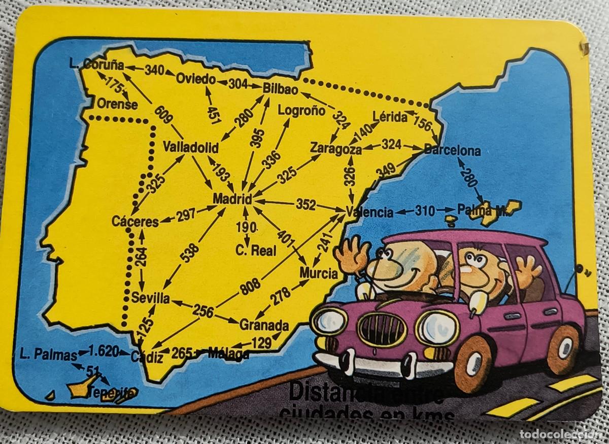 Coleccionismo Calendarios: CALENDARIO BOLSILLO | DISTANCIA DE CIUDADES DE ESPA&Ntilde;A - A&Ntilde;O 1991