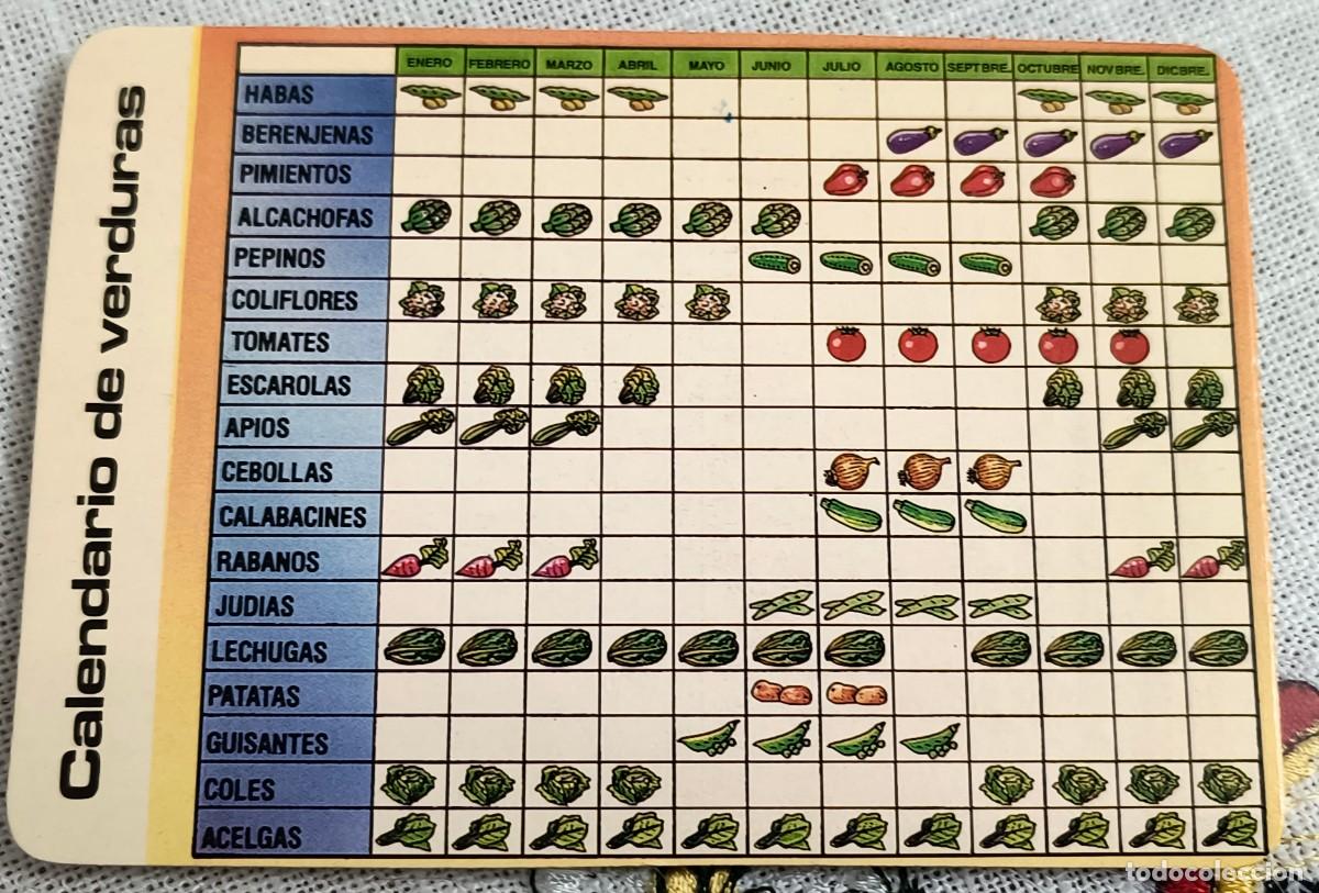 Coleccionismo Calendarios: CALENDARIO BOLSILLO | VERDURAS - A&Ntilde;O 1990