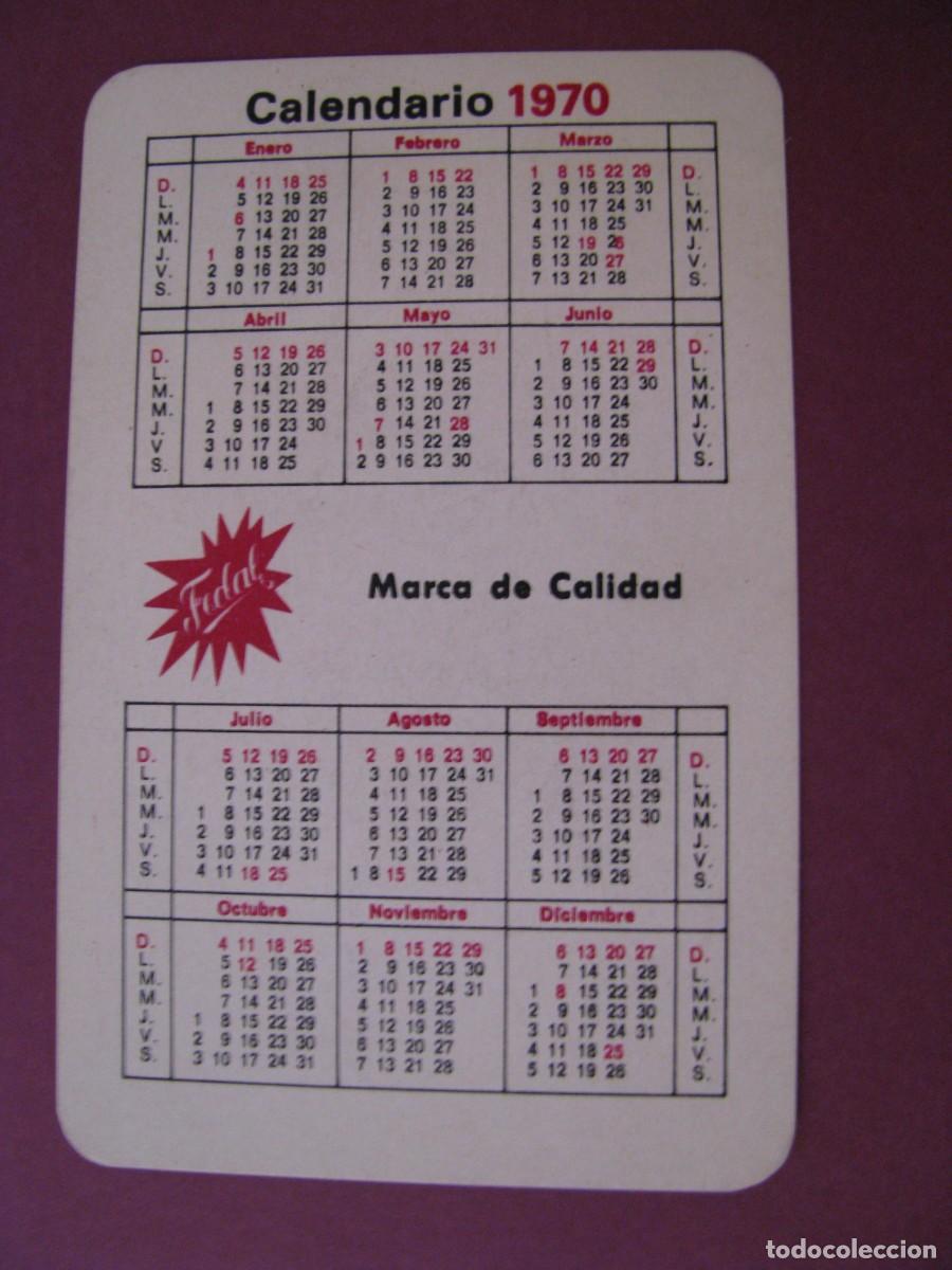 Coleccionismo Calendarios: CALENDARIO DE BOLSILLO 1970. FEDAL. MARCA DE CALIDAD. DETRAS EN BLANCO
