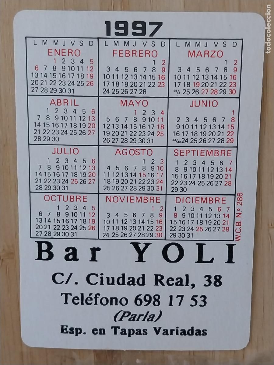 Coleccionismo Calendarios: ADULTOS ILUSTRACION CALENDARIO 1997 PUBLI *** BAR YOLI PARLA *** REF WCB 286 ******