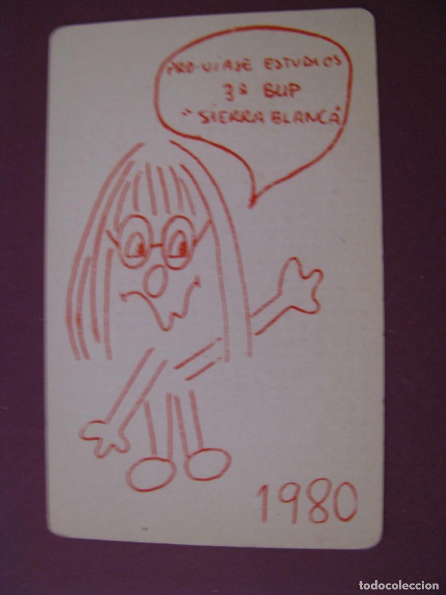 Coleccionismo Calendarios: CALENDARIO DE BOLSILLO A&Ntilde;O 1980. VIAJES DE ESTUDIOS BUP SIERRA BLANCA
