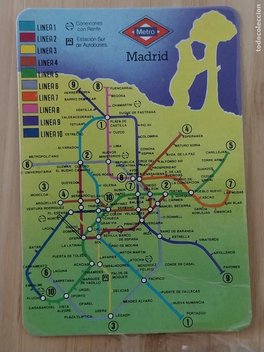 Colecionismo Calend&aacute;rios: METRO MADRID CALENDARIO 1994 PUBLI ** RECREATIVOS ACAPULCO PARLA ** REF MC 53 ***
