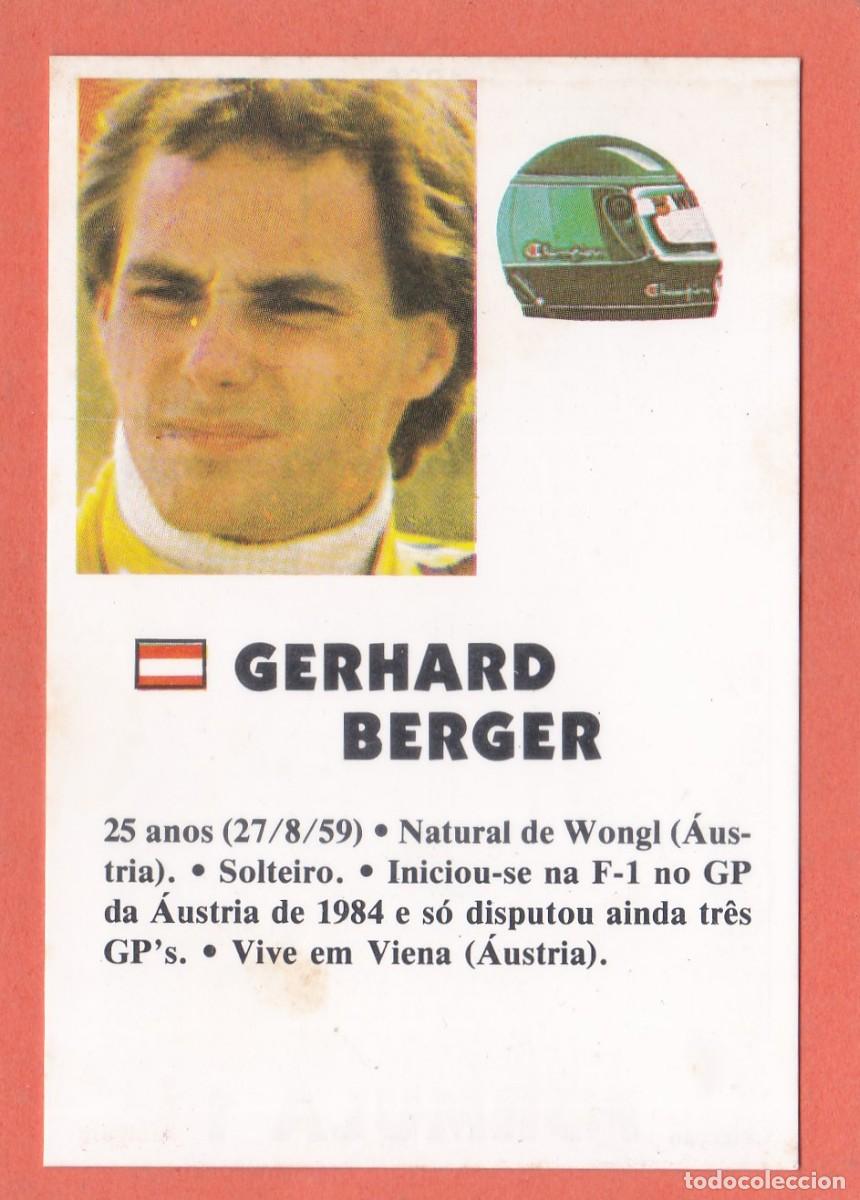 Coleccionismo Calendarios: CALENDARIO PORTUGAL 1985/1986 - GERHARD BERGER - PILOTO FORMULA 1