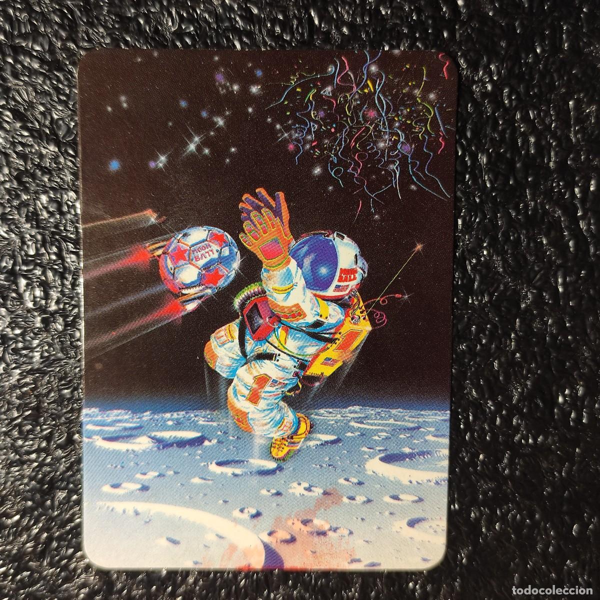 Coleccionismo Calendarios: CALENDARIO DE BOLSILLO DIBUJO . ASTRONAUTA FUTBOL . RETRO ARTE AEROGRAFIA 1991 ** SUBREALISTA ** T2