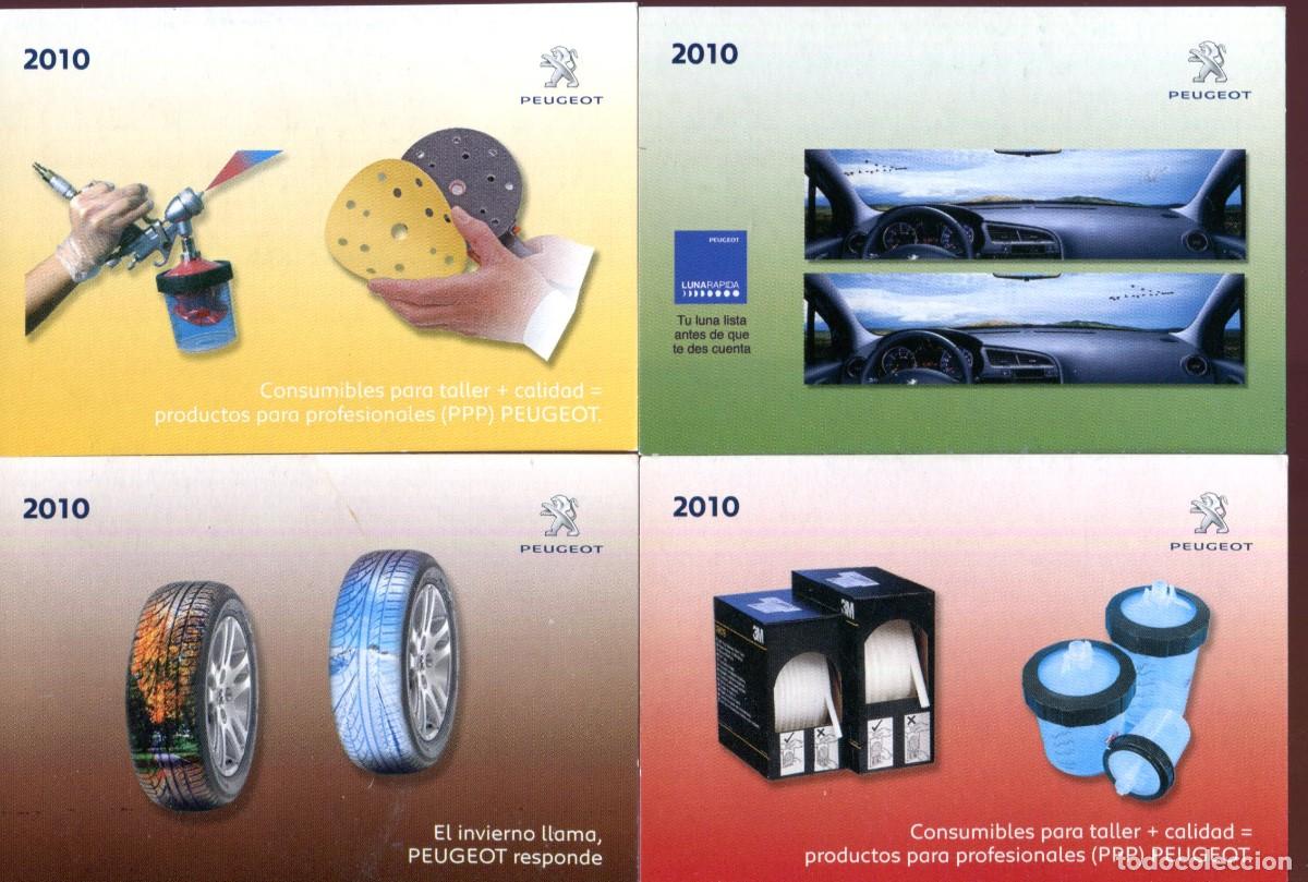 Collectionnisme Calendriers: 4 CALENDARIOS DE BOLSILLO PUBLICITARIOS A&Ntilde;O 2010 COCHES - REPUESTOS PEUGEOT