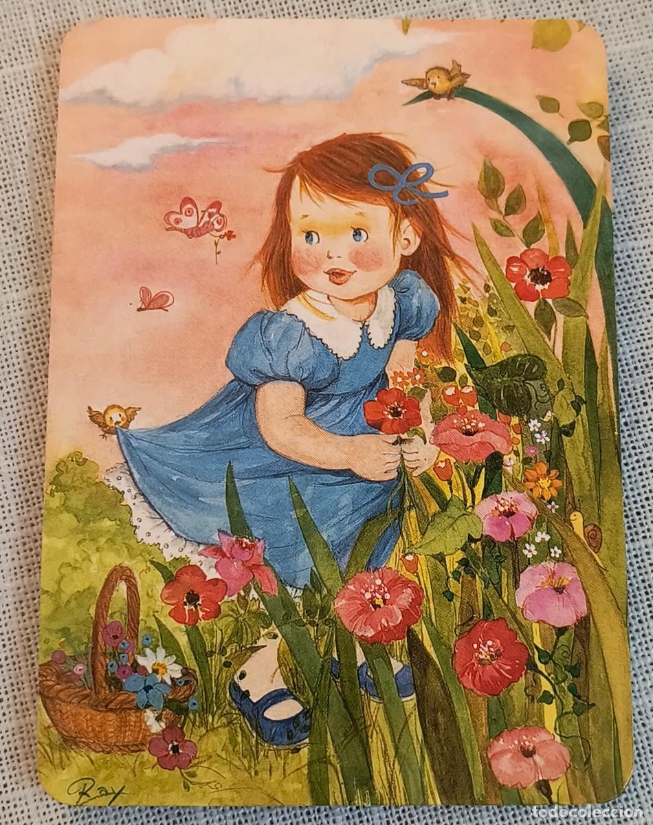 Coleccionismo Calendarios: CALENDARIO BOLSILLO | NI&Ntilde;A CON FLORES - A&Ntilde;O 1990