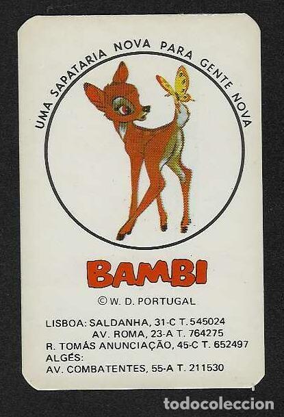 Coleccionismo Calendarios: CALENDARIO BOLSILLO DE PORTUGAL A&Ntilde;O 1979 DIBUJOS ANIMADOS - BAMBI - VER FOTO REVERSO