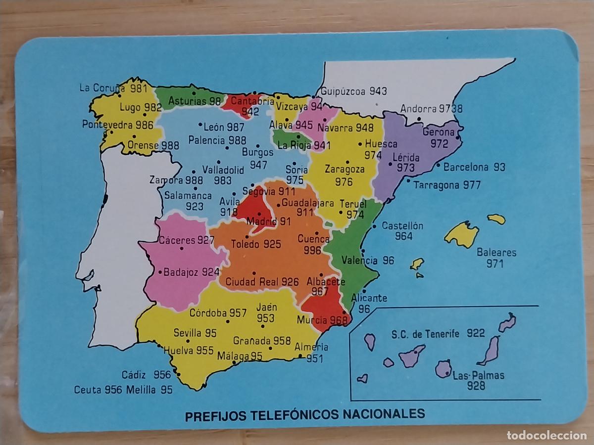 Colecionismo Calend&aacute;rios: MAPA PREFIJOS ILUSTRACION CALENDARIO 1994 PUBLI *** GADOVI VIDEO CLUB *** REF WCB 372