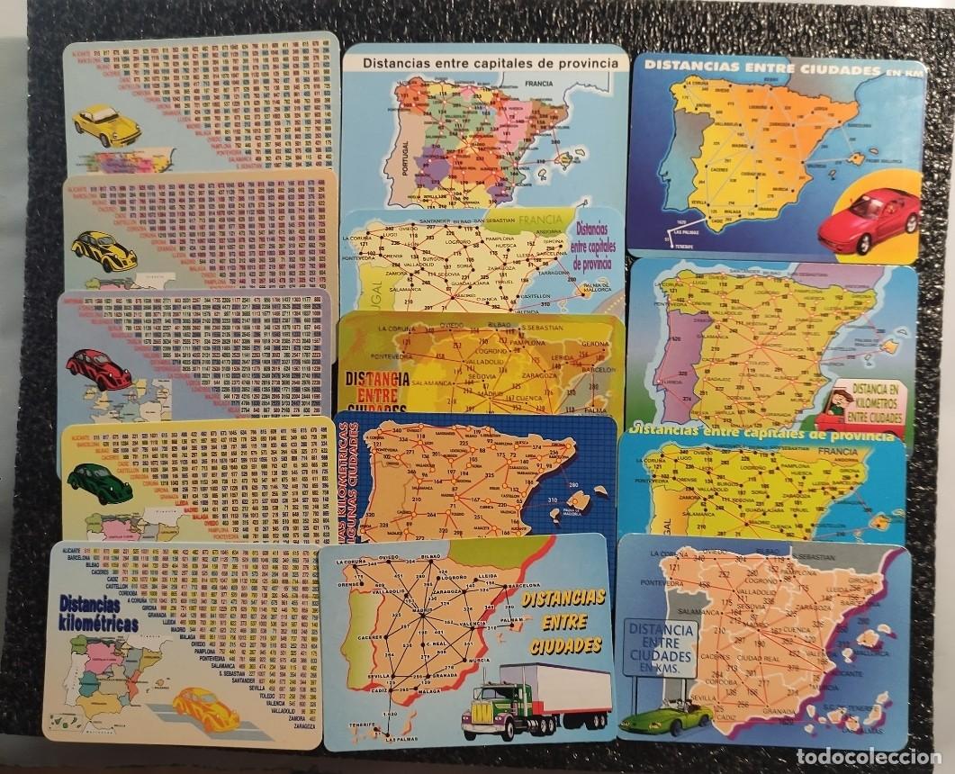Colecionismo Calend&aacute;rios: CALENDARIO BOLSILLO , DISTANCIA ENTE CIUDADES . LOTE DE 14 UNIDADES ** T2