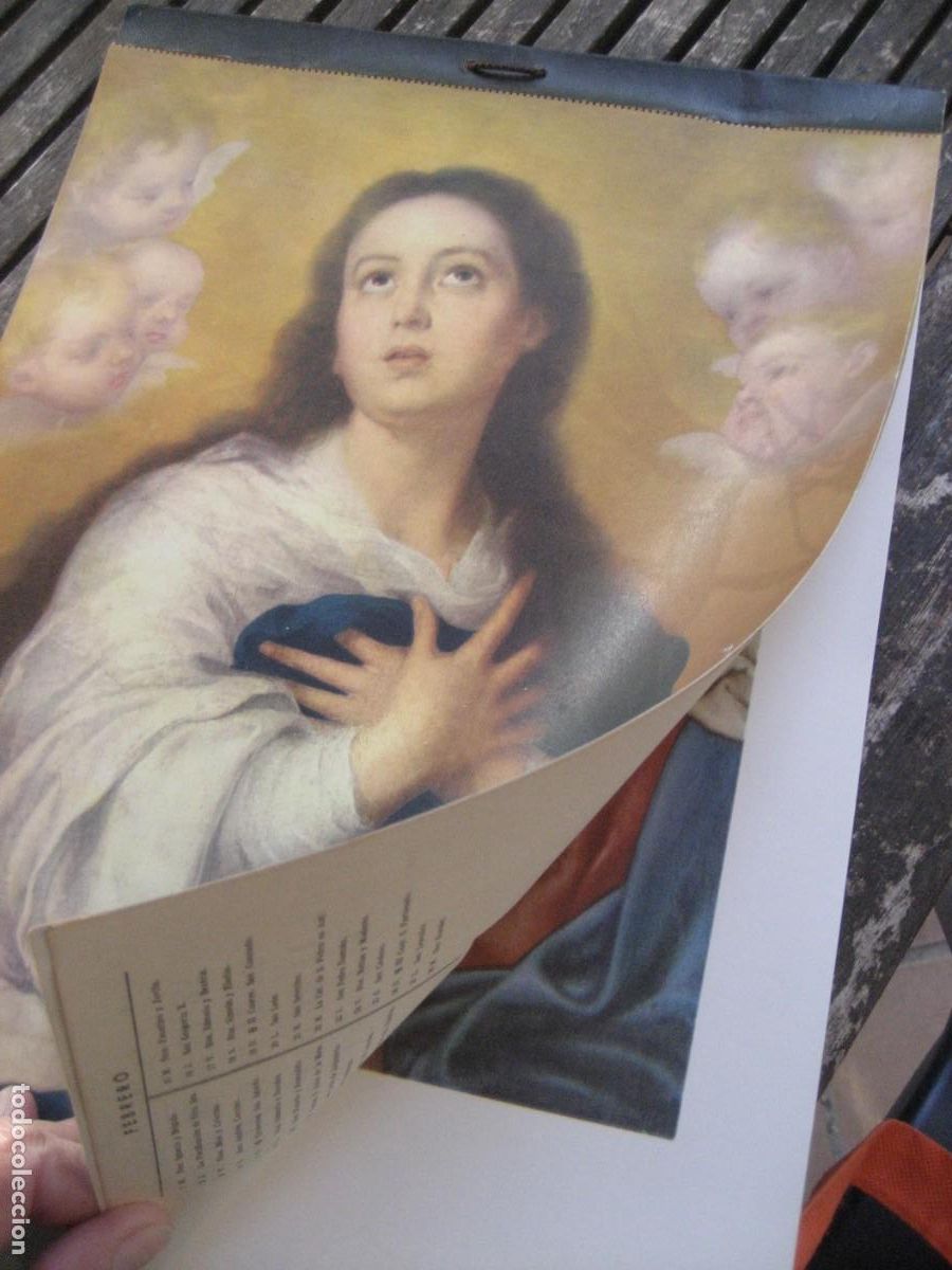 Coleccionismo Calendarios: bonito calendario de pared 7 imagenes de Virgenes , virgen 1967 Modelo papel de calidad especial