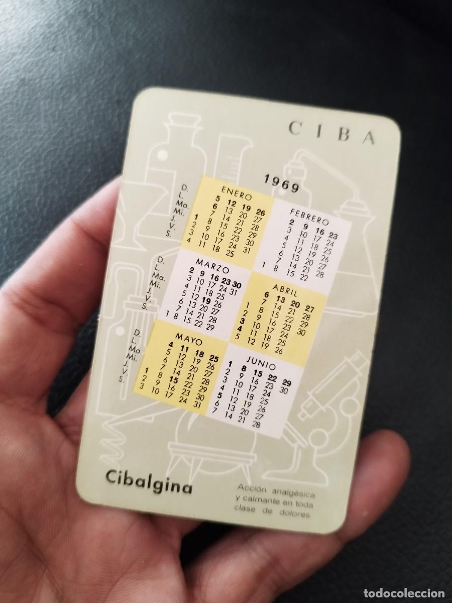 Coleccionismo Calendarios: Antiguo calendario de bolsillo, publicitario de Cibalgina del a&ntilde;o 1969. Medicamento.