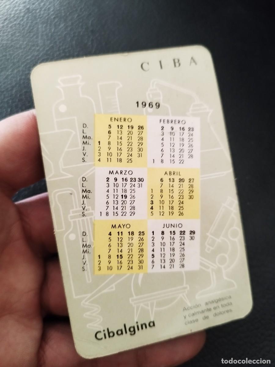 Coleccionismo Calendarios: Antiguo calendario de bolsillo, publicitario de Cibalgina del a&ntilde;o 1969. Medicamento.