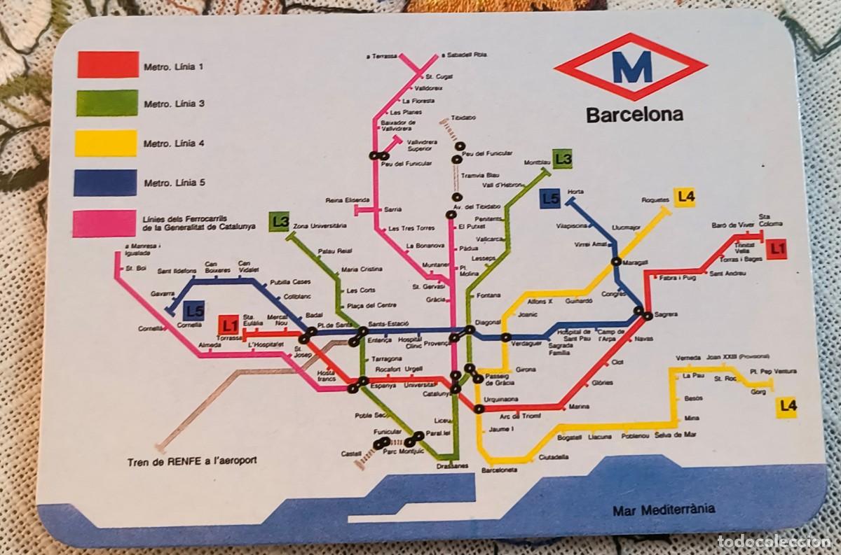 Coleccionismo Calendarios: CALENDARIO DE BOLSILLO | METRO BARCELONA - A&Ntilde;O 1991