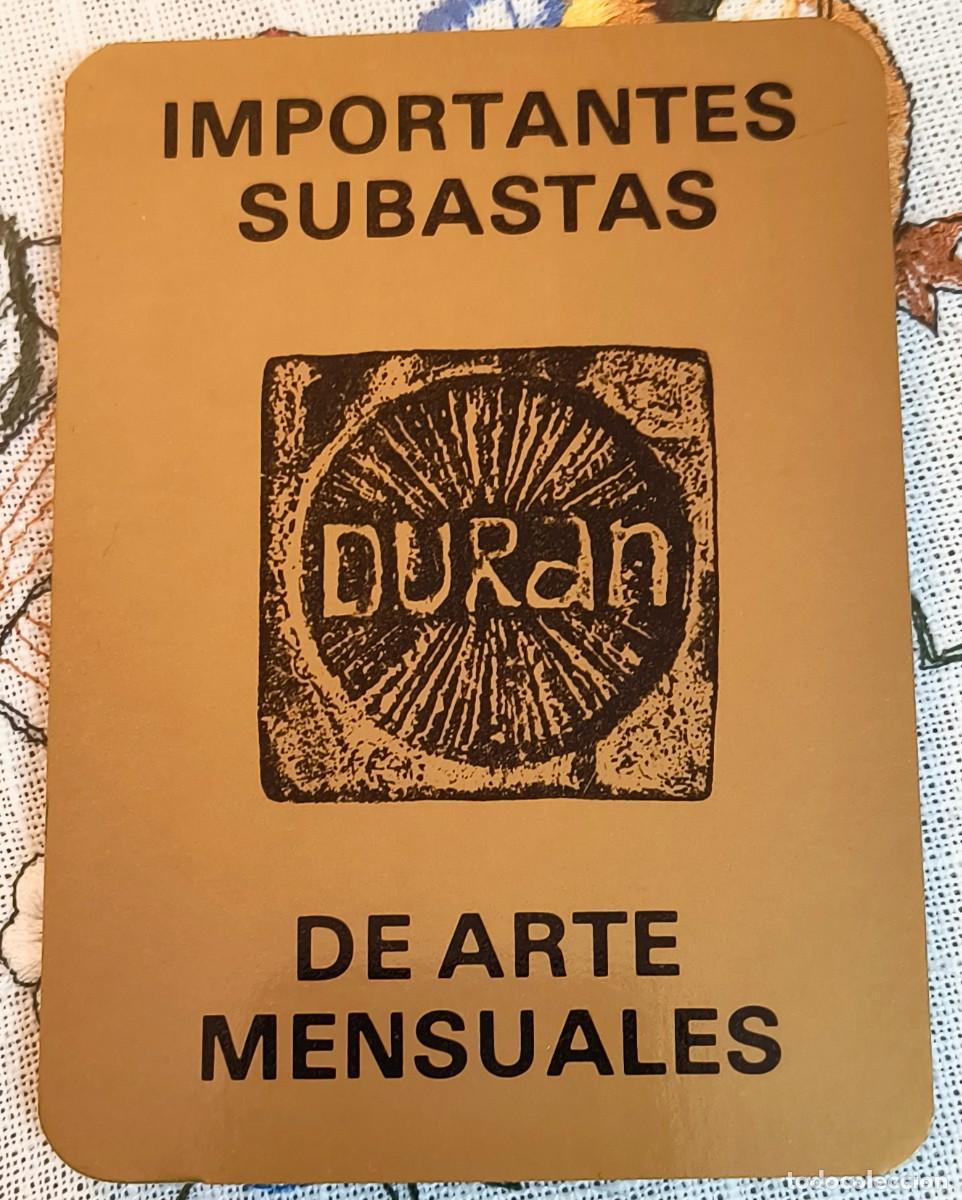 Coleccionismo Calendarios: CALENDARIO BOLSILLO | SUBASTA ARTE DURAN - A&Ntilde;O 1991