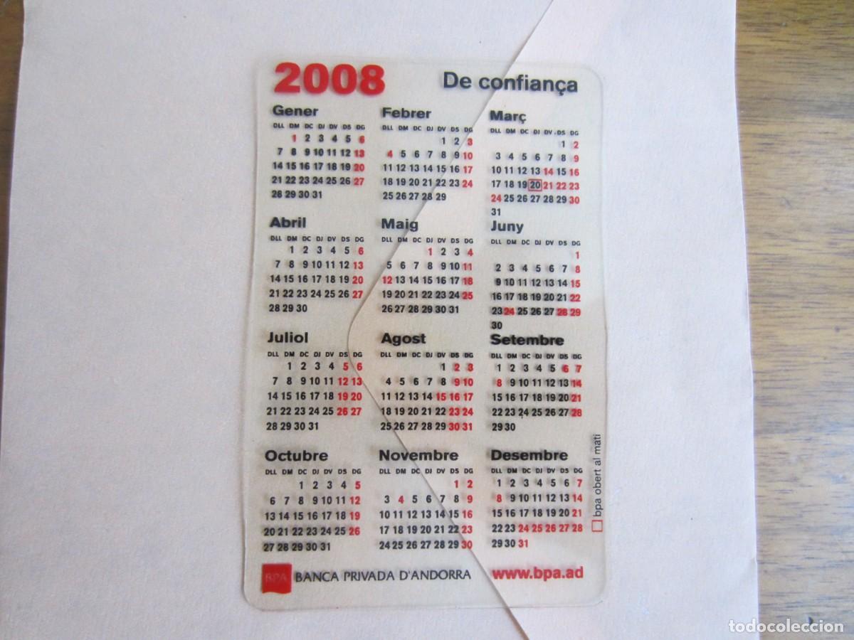 Coleccionismo Calendarios: CALENDARIO NO FOURNIER-BANCA PRIVADA DE ANDORRA-DEL 2008 VER FOTOS