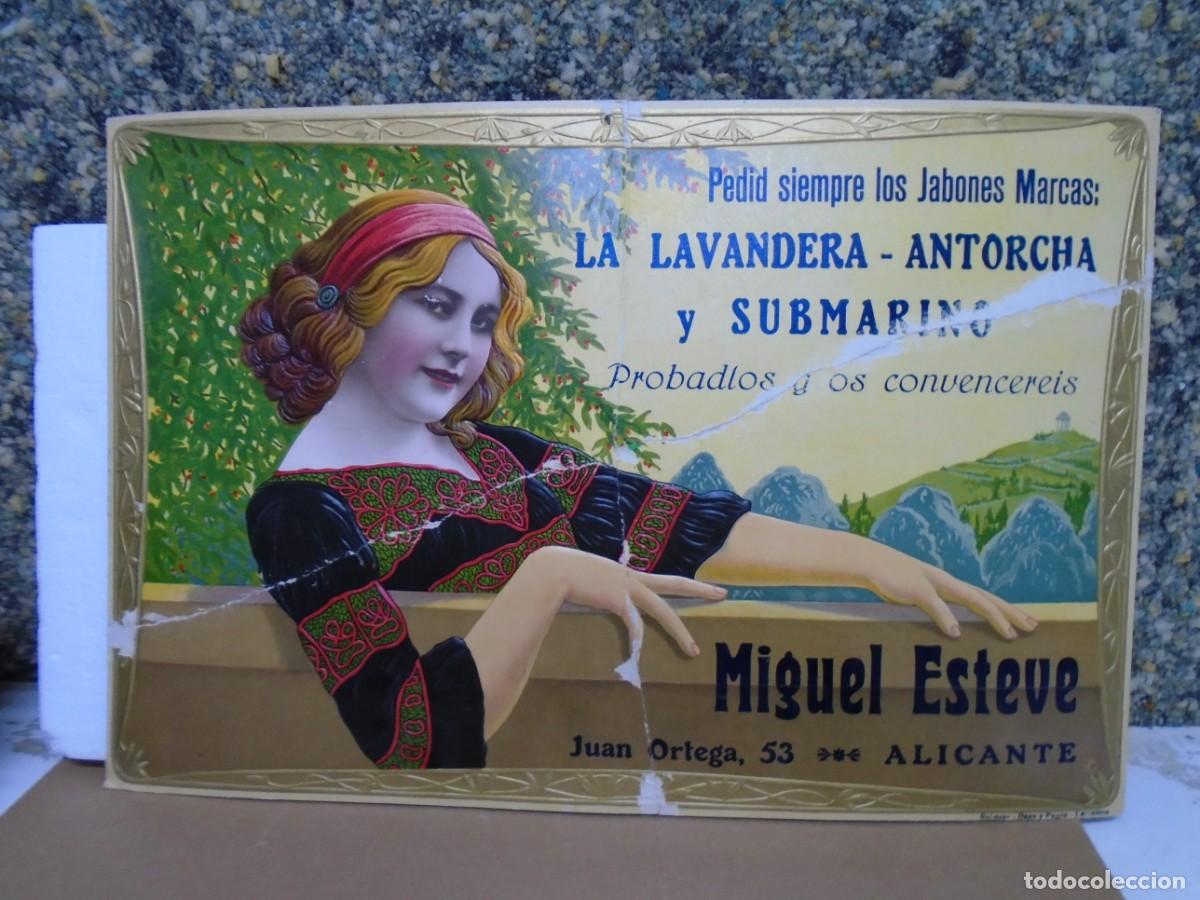 Collezionismo Calendari: FABRICA DE JABONES DE MIGUEL ESTEVE DE ALICANTE.ANTIGUO CALENDARIO MODERNISTA(REPARADO)