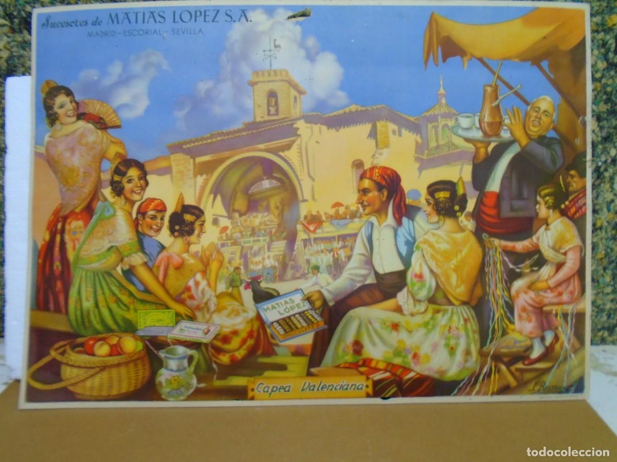 Collezionismo Calendari: CHOCOLATES Y DULCES DE MATIAS LOPEZ.MADRID-ESCORIAL.ANTIGUO CALENDARIO. 48X34 CM.