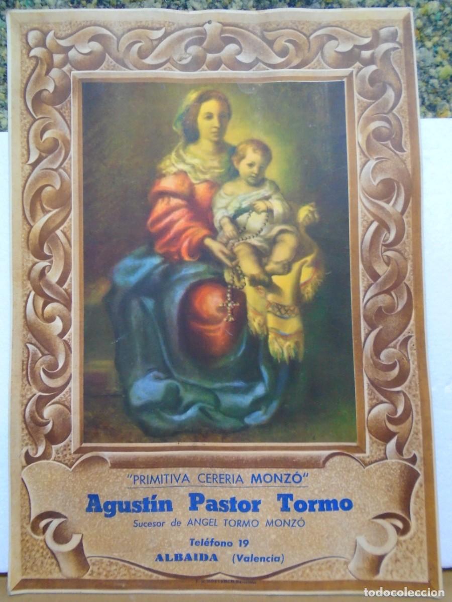 Collezionismo Calendari: FABRICA DE CERAS DE AGUST&Iacute;N PASTOR TORMO,ALBAIDA(VALENCIA)ANTIGUO CALENDARIO.34X24 CM.