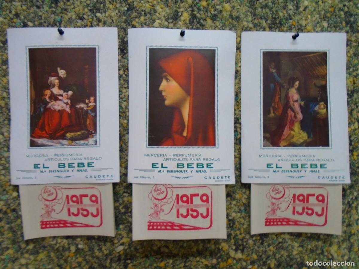 Collezionismo Calendari: MERCERIA-PERFUMERIA&rdquo;EL BEBE&rdquo;CAUDETE(ALBACETE)3 CALENDARIOS DE 1959 CON LAS FALDILLAS.