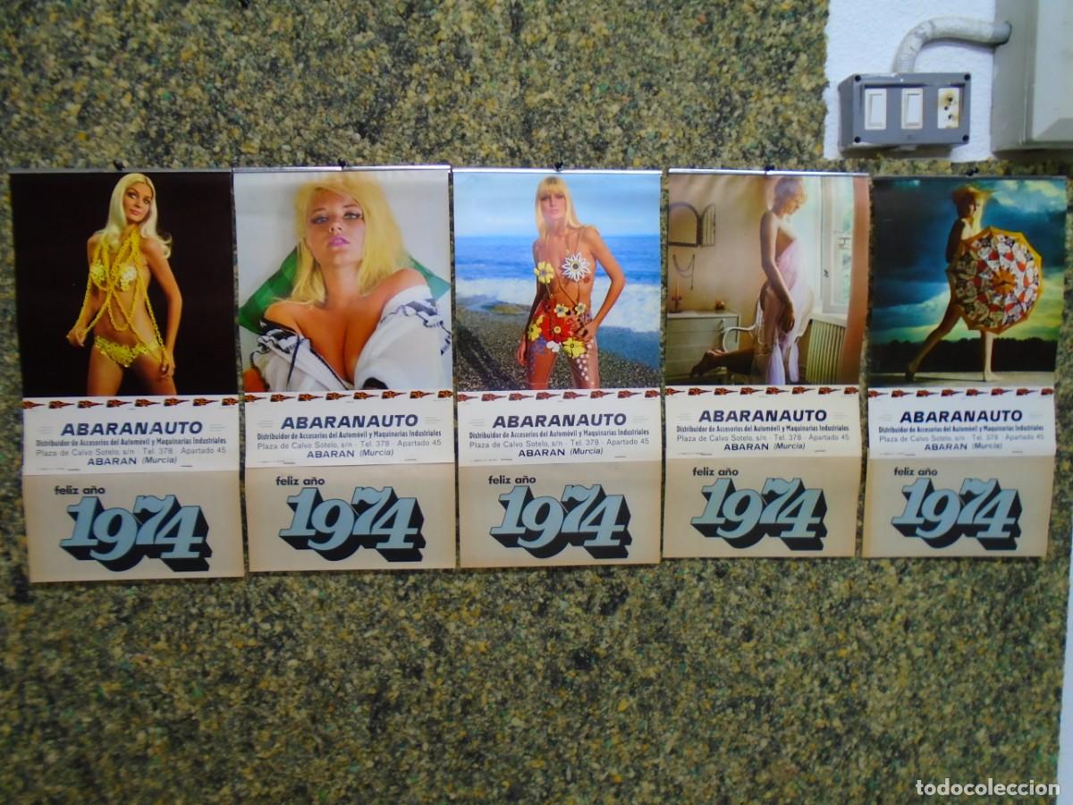 Collezionismo Calendari: ABARANAUTO,ACCESORIOS Y MAQUINARIA,ABARAN(MURCIA)5 CALENDARIOS VINTAGE(1974)IMPECABLES.