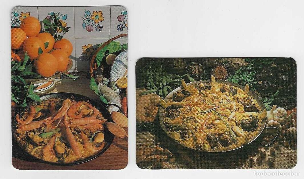 Coleccionismo calendarios: 2 CALENDARIOS DE BOLSILLO A&Ntilde;OS 1992 Y 1994 ALIMENTACI&Oacute;N - PAELLAS - VER FOTO REVERSOSS